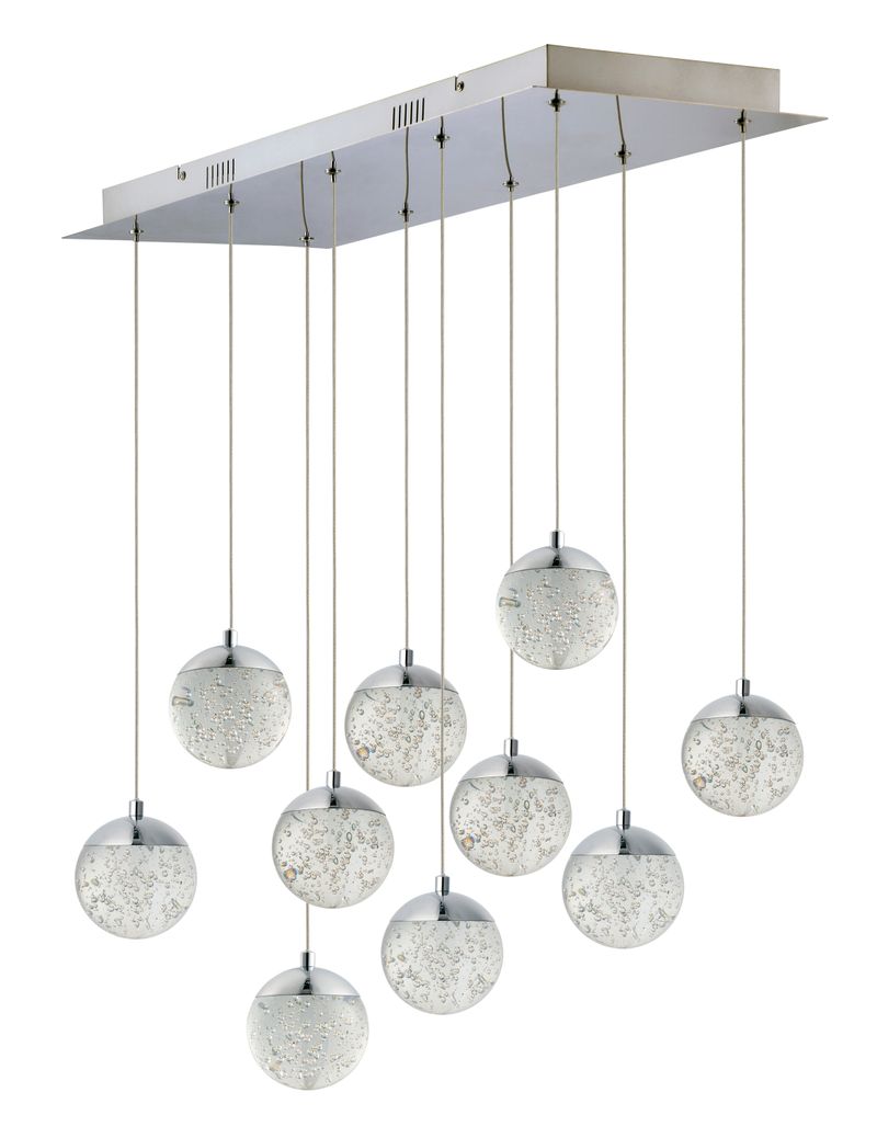 Orb II 11' 10 Light Multi-Light Pendant in Polished Chrome