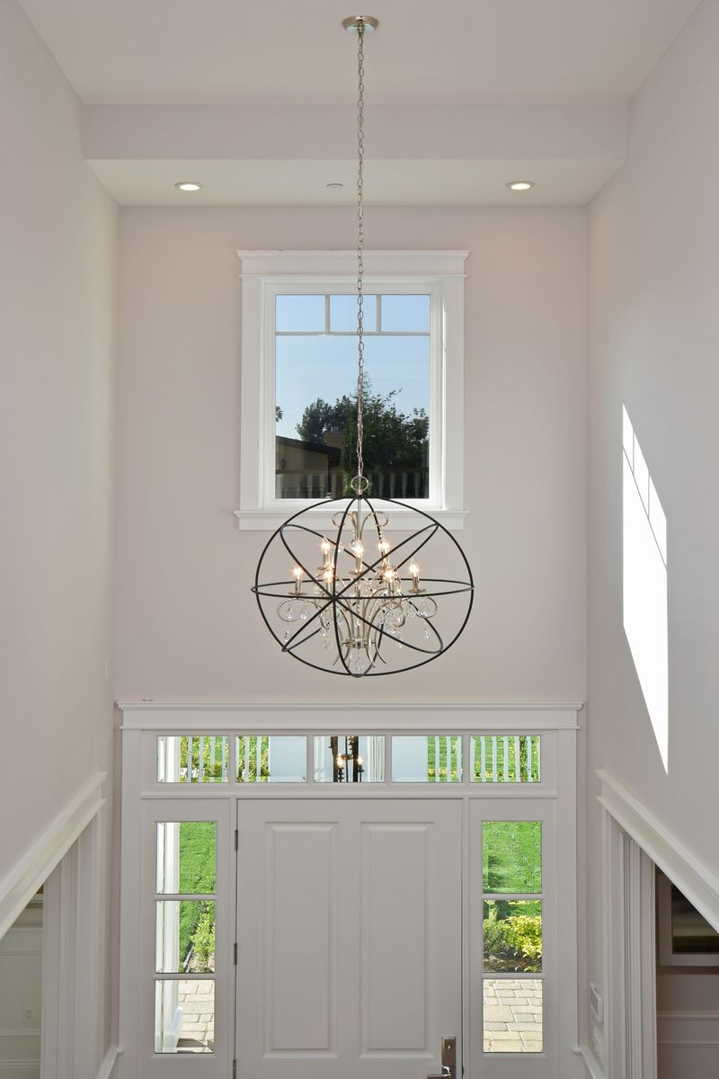 Orbit 30' 9 Light Single-Tier Chandelier in Anthracite and Polished Nickel