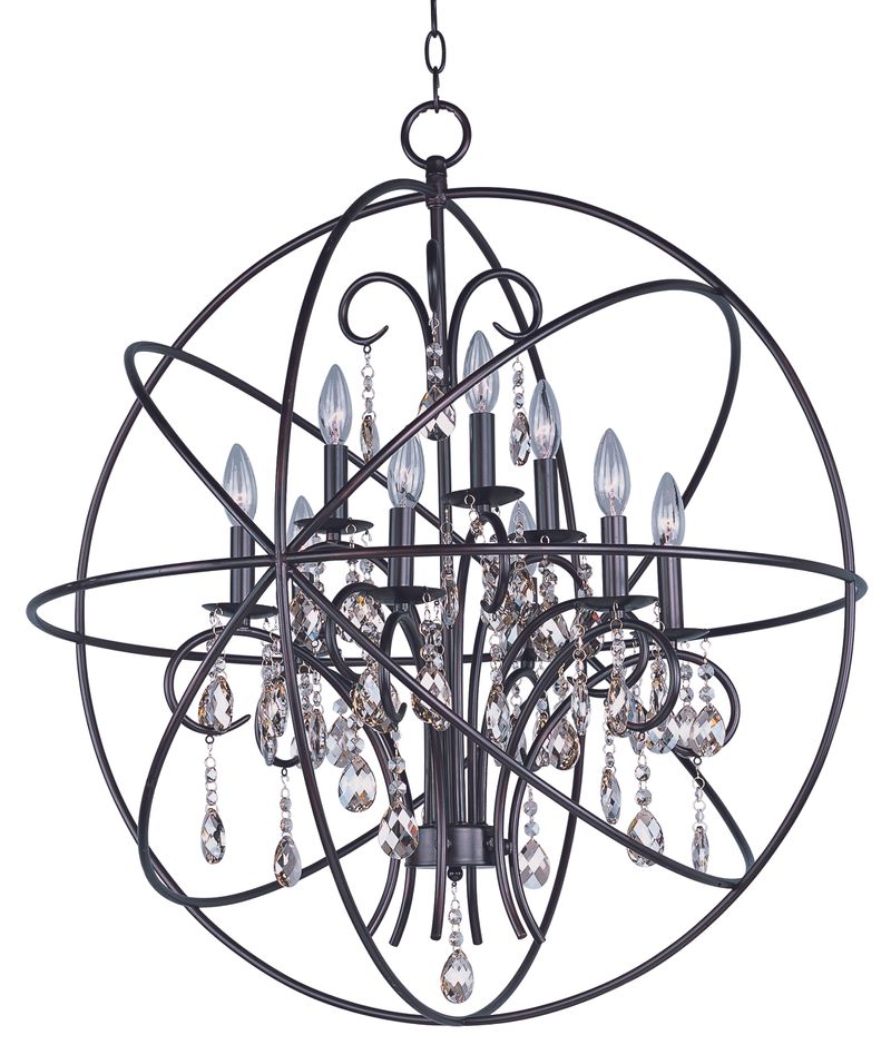 Orbit 30' 9 Light Single-Tier Chandelier in Oil Rubbed Bronze
