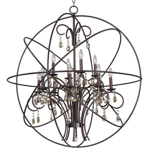 Orbit 40' 12 Light Single-Tier Chandelier in Oil Rubbed Bronze