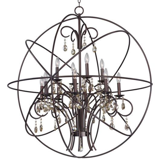 Orbit 40" 12 Light Single-Tier Chandelier in Oil Rubbed Bronze