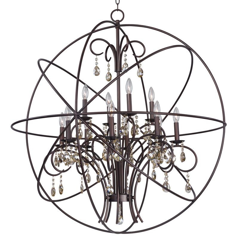 Orbit 40' 12 Light Single-Tier Chandelier in Oil Rubbed Bronze