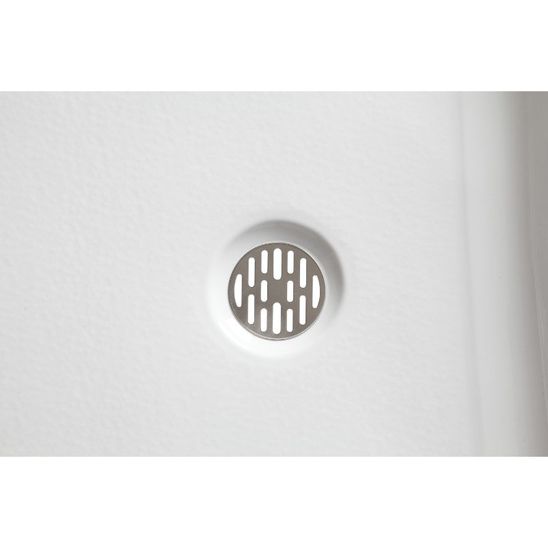 Tier 60' x 32' x 5.5' Right Drain Acrylic Shower Base in Glossy White