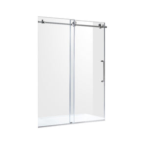 Madam 48' Tempered Glass Frameless Sliding Shower Door in Brushed Nickel