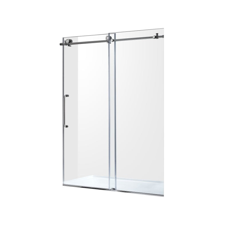 Madam 48' Tempered Glass Frameless Sliding Shower Door in Polished Chrome