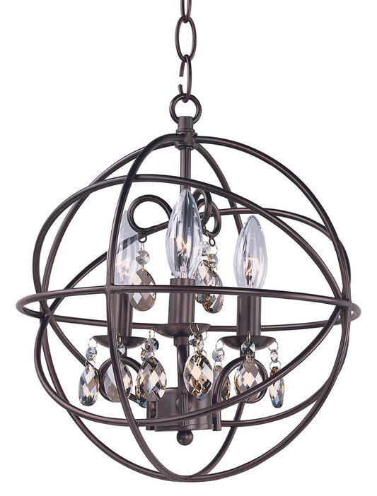 Orbit 12" 3 Light Single-Tier Chandelier in Oil Rubbed Bronze
