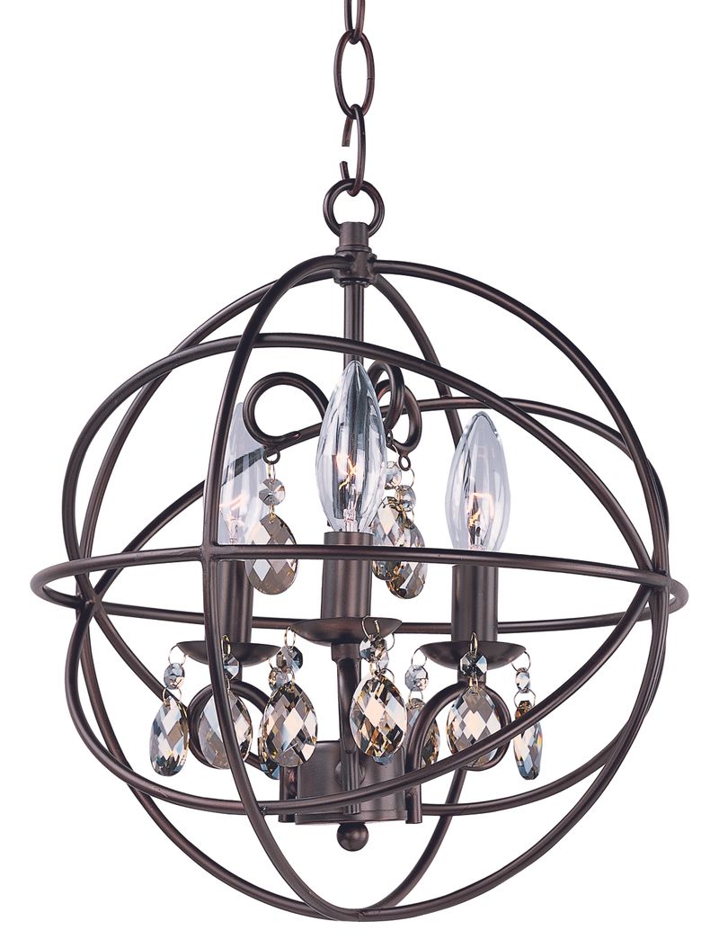 Orbit 12' 3 Light Single-Tier Chandelier in Oil Rubbed Bronze