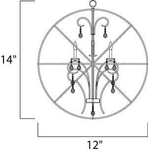 Orbit 12' 3 Light Single-Tier Chandelier in Oil Rubbed Bronze