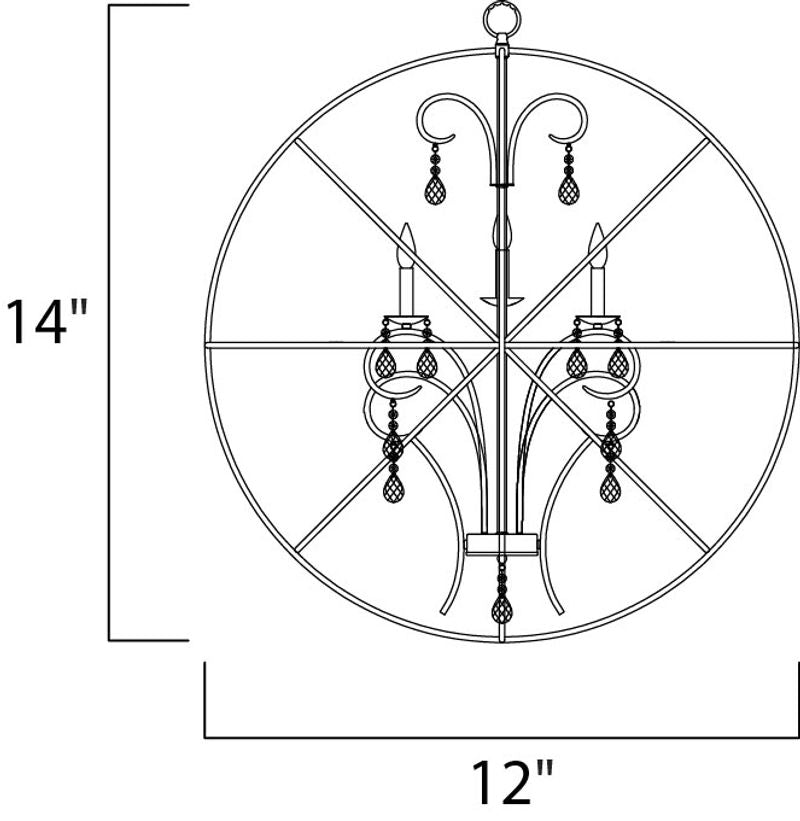 Orbit 12' 3 Light Single-Tier Chandelier in Anthracite and Polished Nickel
