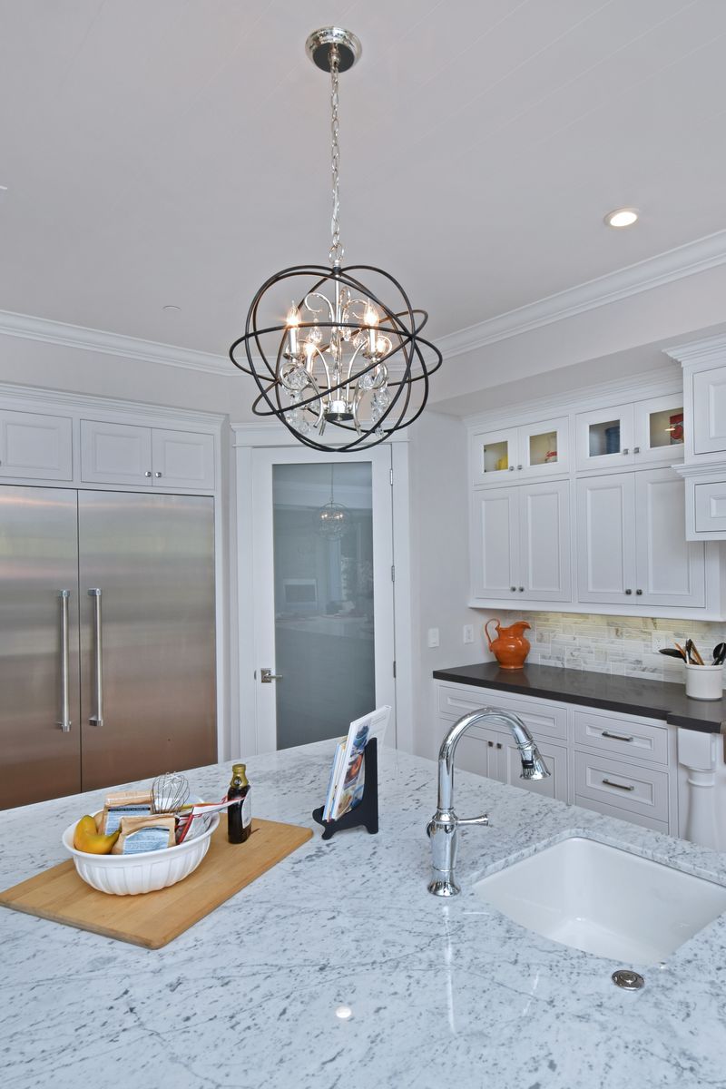 Orbit 12' 3 Light Single-Tier Chandelier in Anthracite and Polished Nickel