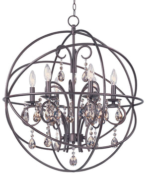 Orbit 25' 6 Light Single-Tier Chandelier in Oil Rubbed Bronze