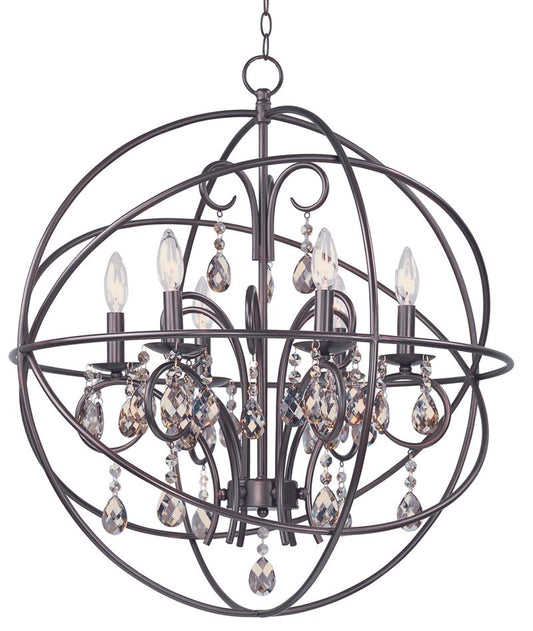 Orbit 25" 6 Light Single-Tier Chandelier in Oil Rubbed Bronze