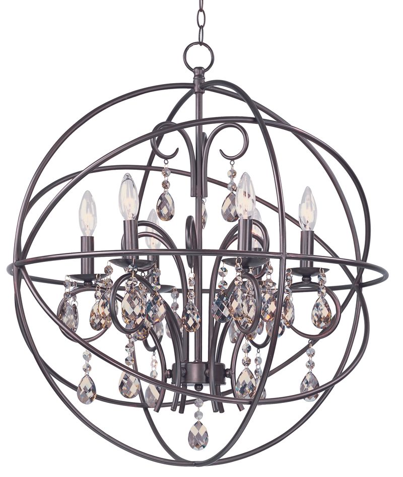 Orbit 25' 6 Light Single-Tier Chandelier in Oil Rubbed Bronze