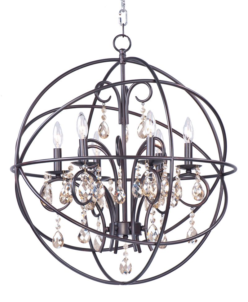 Orbit 25' 6 Light Single-Tier Chandelier in Oil Rubbed Bronze