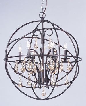 Orbit 25' 6 Light Single-Tier Chandelier in Oil Rubbed Bronze