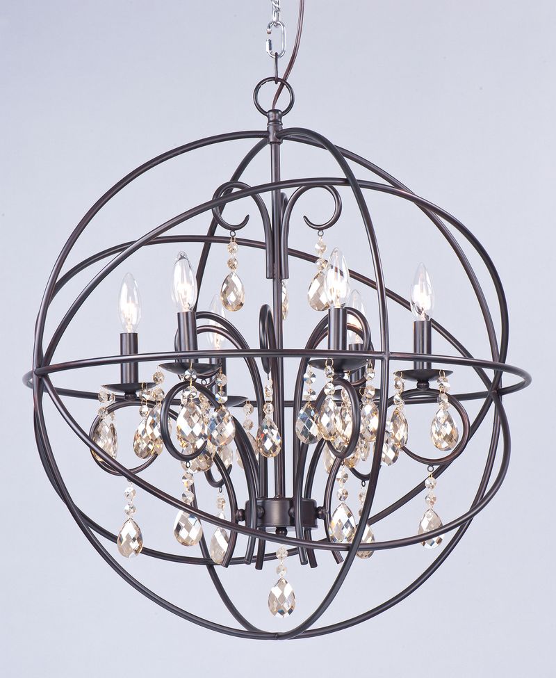 Orbit 25' 6 Light Single-Tier Chandelier in Oil Rubbed Bronze