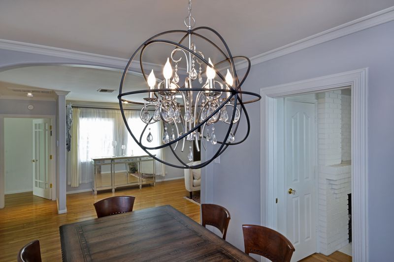 Orbit 25' 6 Light Single-Tier Chandelier in Anthracite and Polished Nickel
