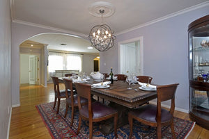 Orbit 25' 6 Light Single-Tier Chandelier in Anthracite and Polished Nickel