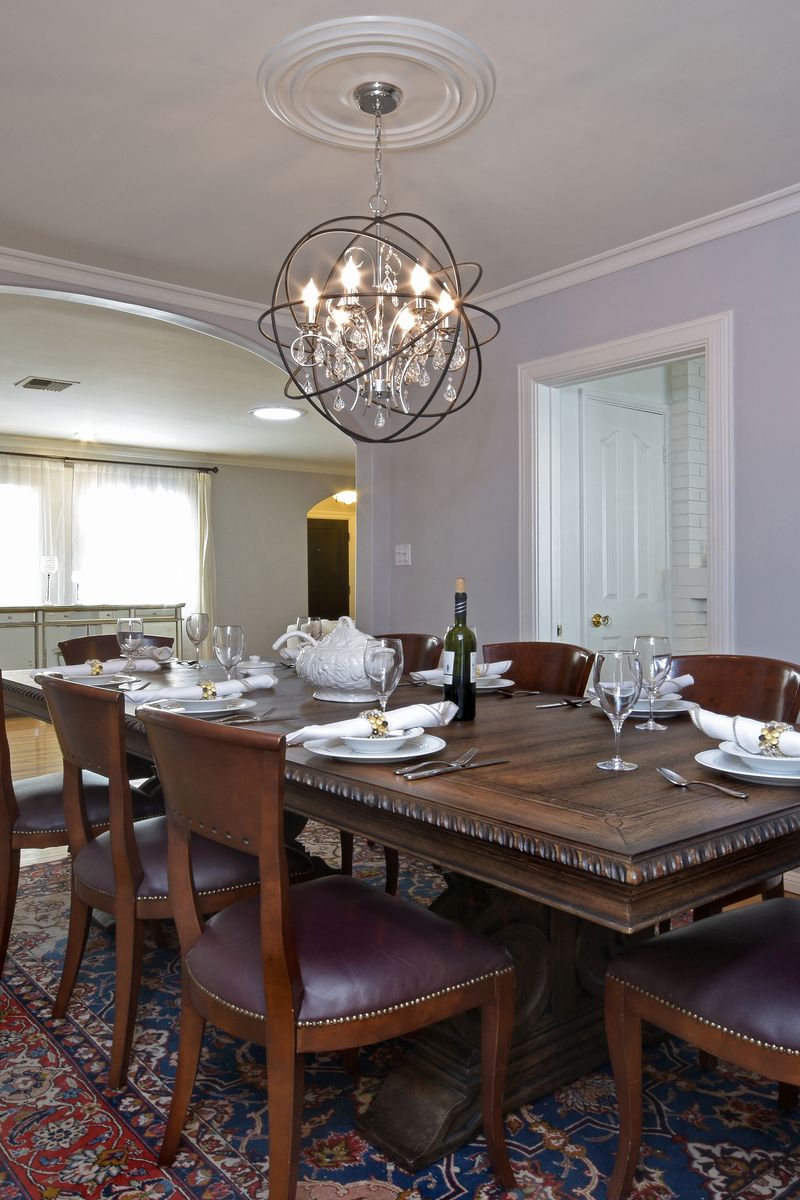 Orbit 25' 6 Light Single-Tier Chandelier in Anthracite and Polished Nickel