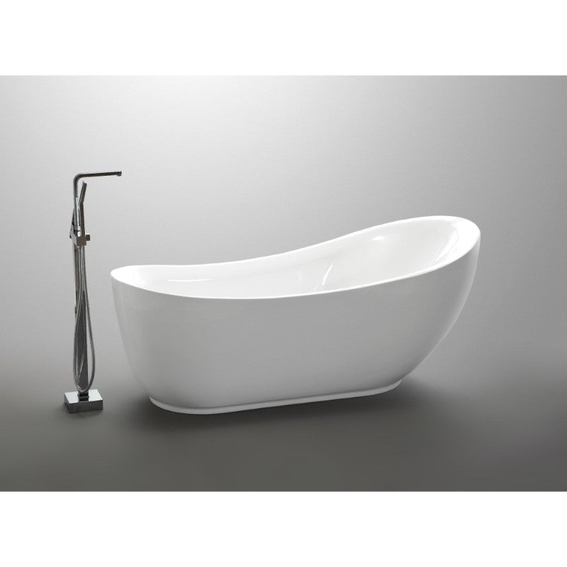 Talyah 70.8' Acrylic Freestanding Bathtub in Glossy White