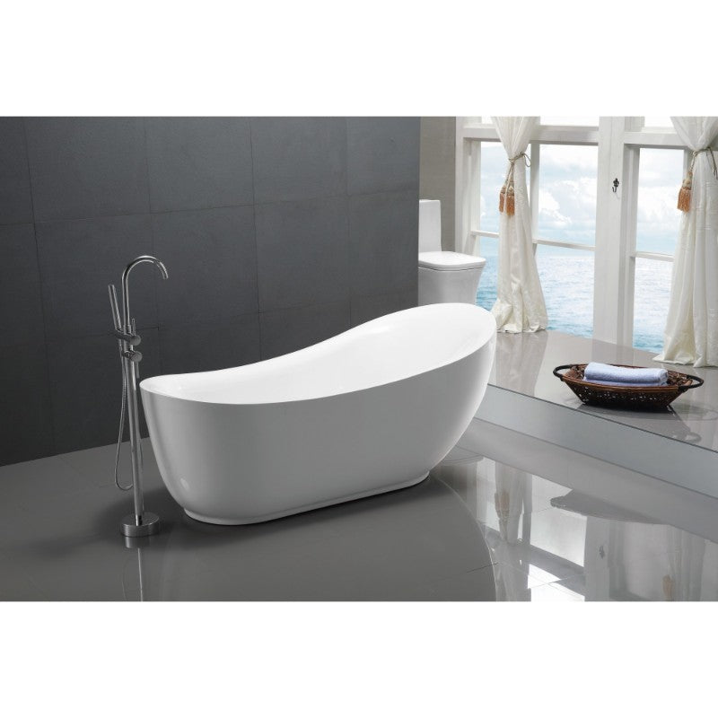 Talyah 70.8' Acrylic Freestanding Bathtub in Glossy White