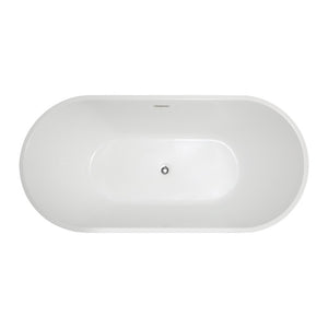 Chand 67.7' Acrylic Freestanding Bathtub in Glossy White