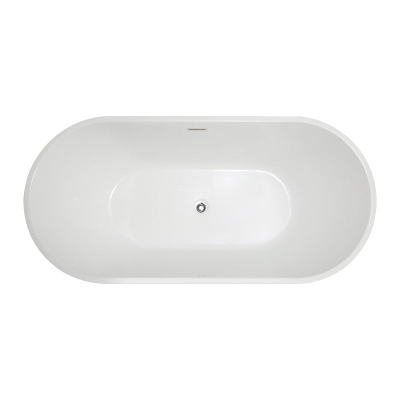 Chand 67.7' Acrylic Freestanding Bathtub in Glossy White