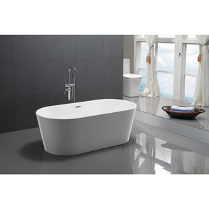 Chand 67.7' Acrylic Freestanding Bathtub in Glossy White