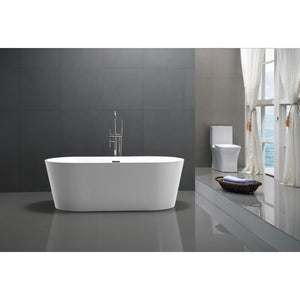 Chand 67.7' Acrylic Freestanding Bathtub in Glossy White