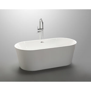 Chand 67.7' Acrylic Freestanding Bathtub in Glossy White