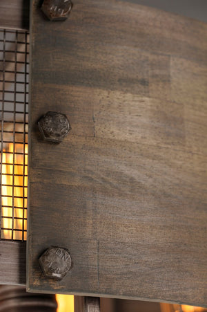 Outland 6 Light Mini-Pendant/Chandelier in Barn Wood and Weathered Zinc