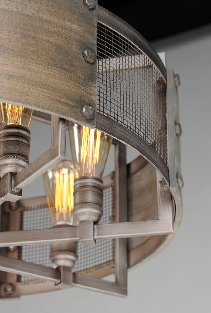 Outland 8 Light Multi-Light Pendant/Chandelier in Barn Wood and Weathered Zinc