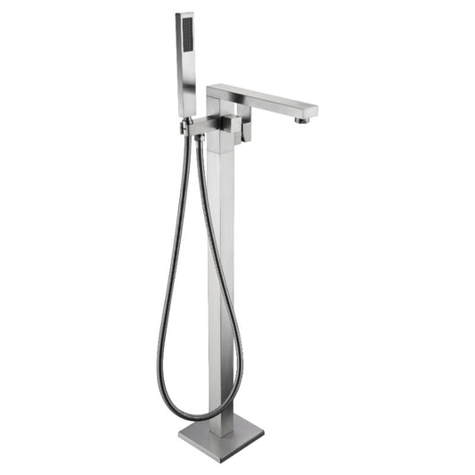 Khone Freestanding Roman Tub Filler Faucet in Brushed Nickel
