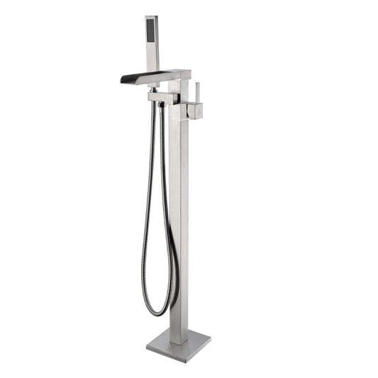 Union Freestanding Roman Tub Filler Faucet in Brushed Nickel