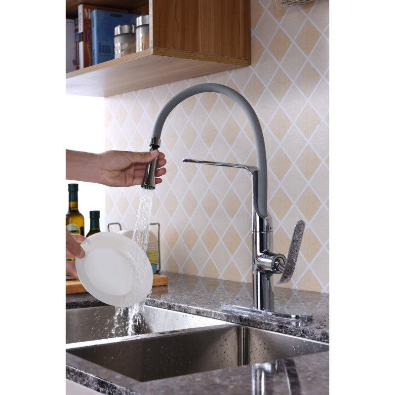 Accent 19.69' Single-Handle Pull-Down Kitchen Faucet in Polished Chrome