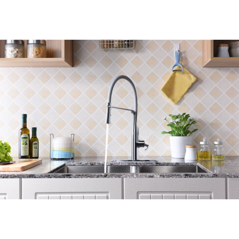 Accent 19.69' Single-Handle Pull-Down Kitchen Faucet in Polished Chrome