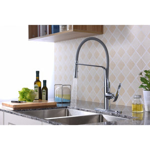 Accent 19.69' Single-Handle Pull-Down Kitchen Faucet in Polished Chrome