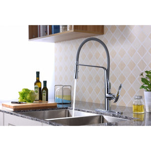 Accent 19.69' Single-Handle Pull-Down Kitchen Faucet in Polished Chrome