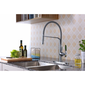 Accent 19.69' Single-Handle Pull-Down Kitchen Faucet in Polished Chrome