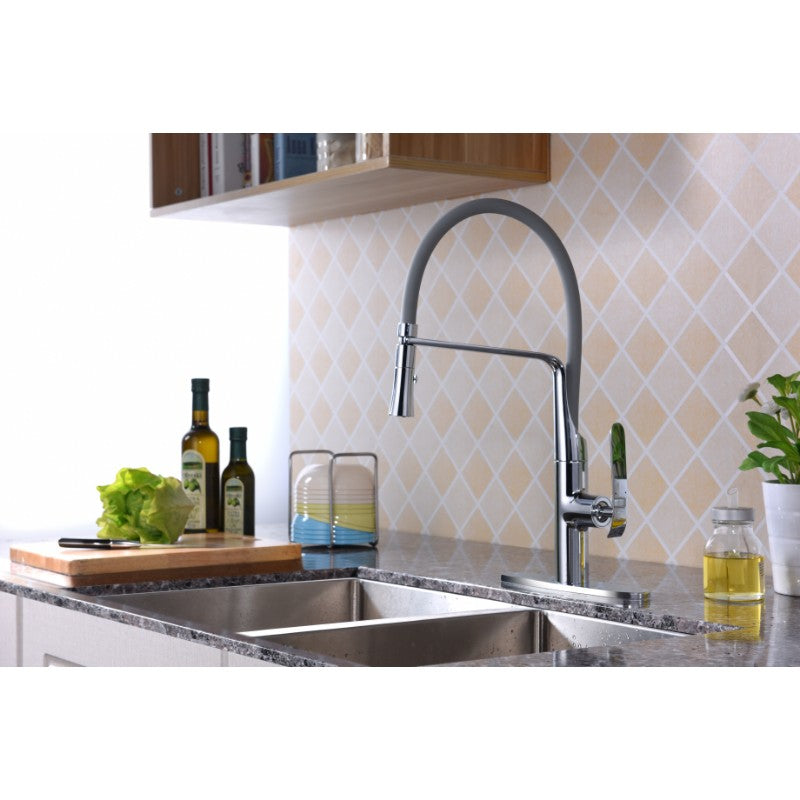 Accent 19.69' Single-Handle Pull-Down Kitchen Faucet in Polished Chrome