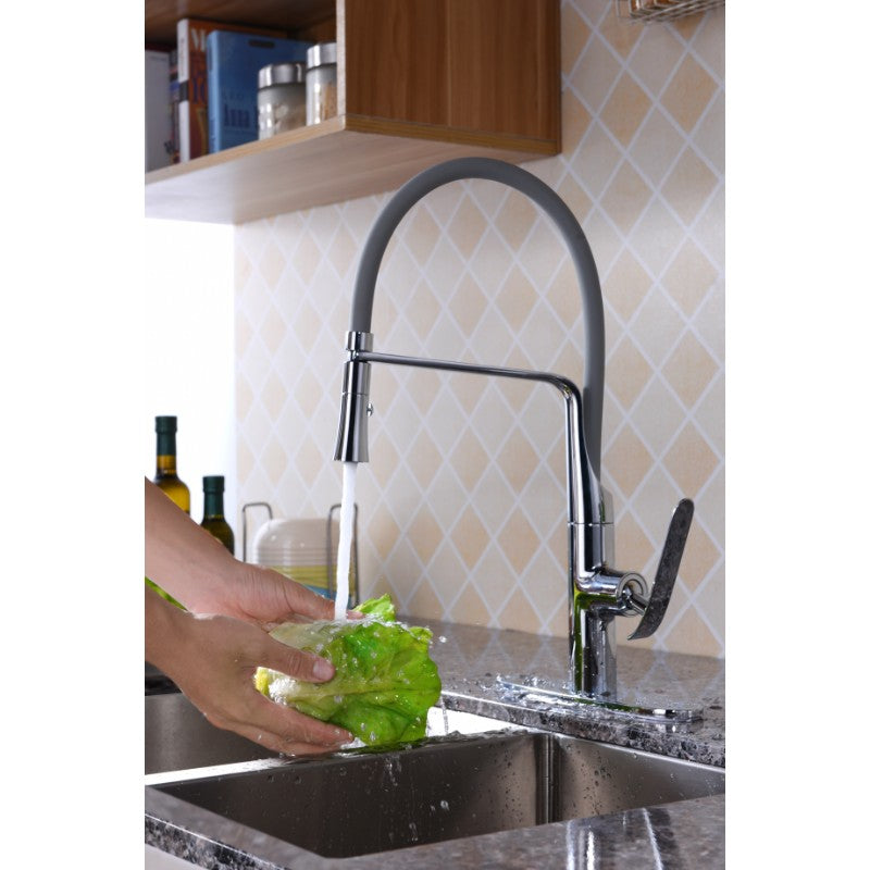 Accent 19.69' Single-Handle Pull-Down Kitchen Faucet in Polished Chrome