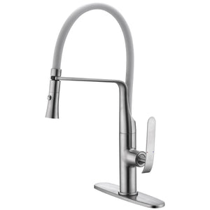 Accent 19.69' Single-Handle Pull-Down Kitchen Faucet in Brushed Nickel