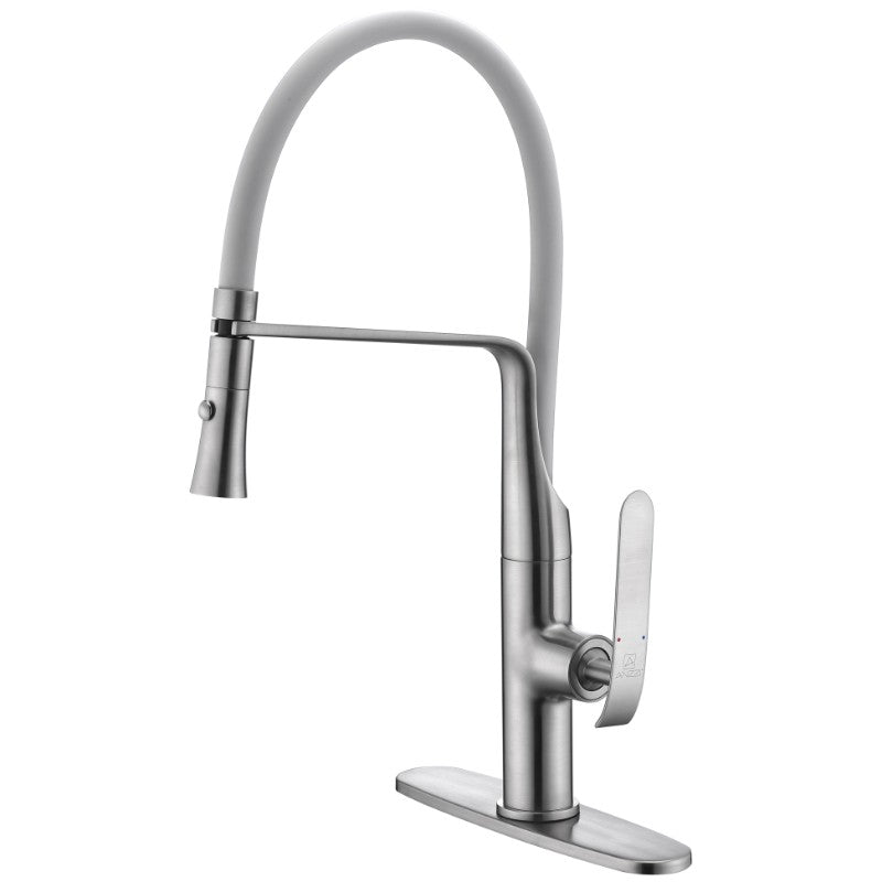 Accent 19.69' Single-Handle Pull-Down Kitchen Faucet in Brushed Nickel