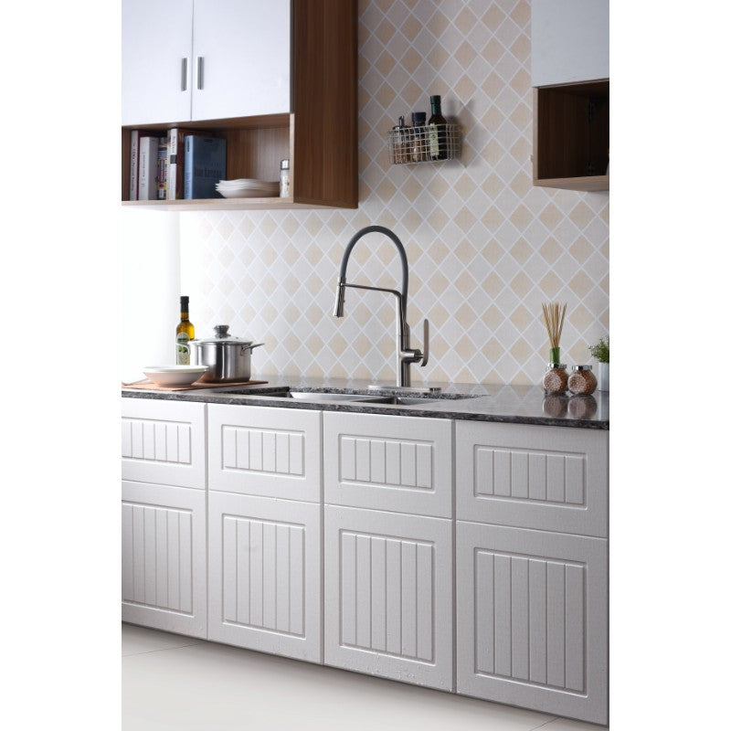 Accent 19.69' Single-Handle Pull-Down Kitchen Faucet in Brushed Nickel