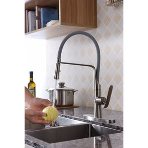 Accent 19.69' Single-Handle Pull-Down Kitchen Faucet in Brushed Nickel