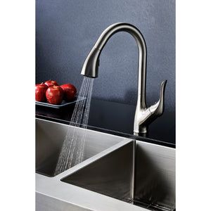 Accent 16.43' Single-Handle Pull-Down Kitchen Faucet in Brushed Nickel