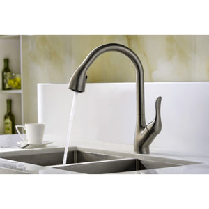 Accent 16.43' Single-Handle Pull-Down Kitchen Faucet in Brushed Nickel