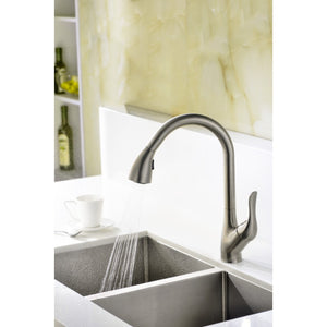 Accent 16.43' Single-Handle Pull-Down Kitchen Faucet in Brushed Nickel