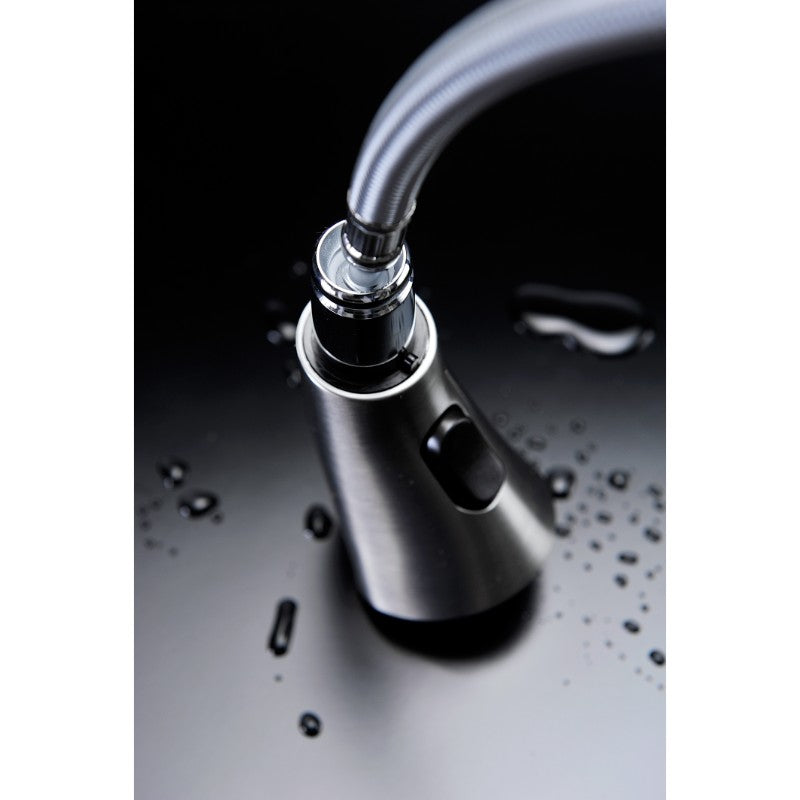 Accent 16.43' Single-Handle Pull-Down Kitchen Faucet in Brushed Nickel