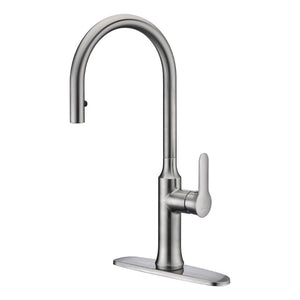 Cresent Single-Handle Pull-Down Kitchen Faucet in Brushed Nickel